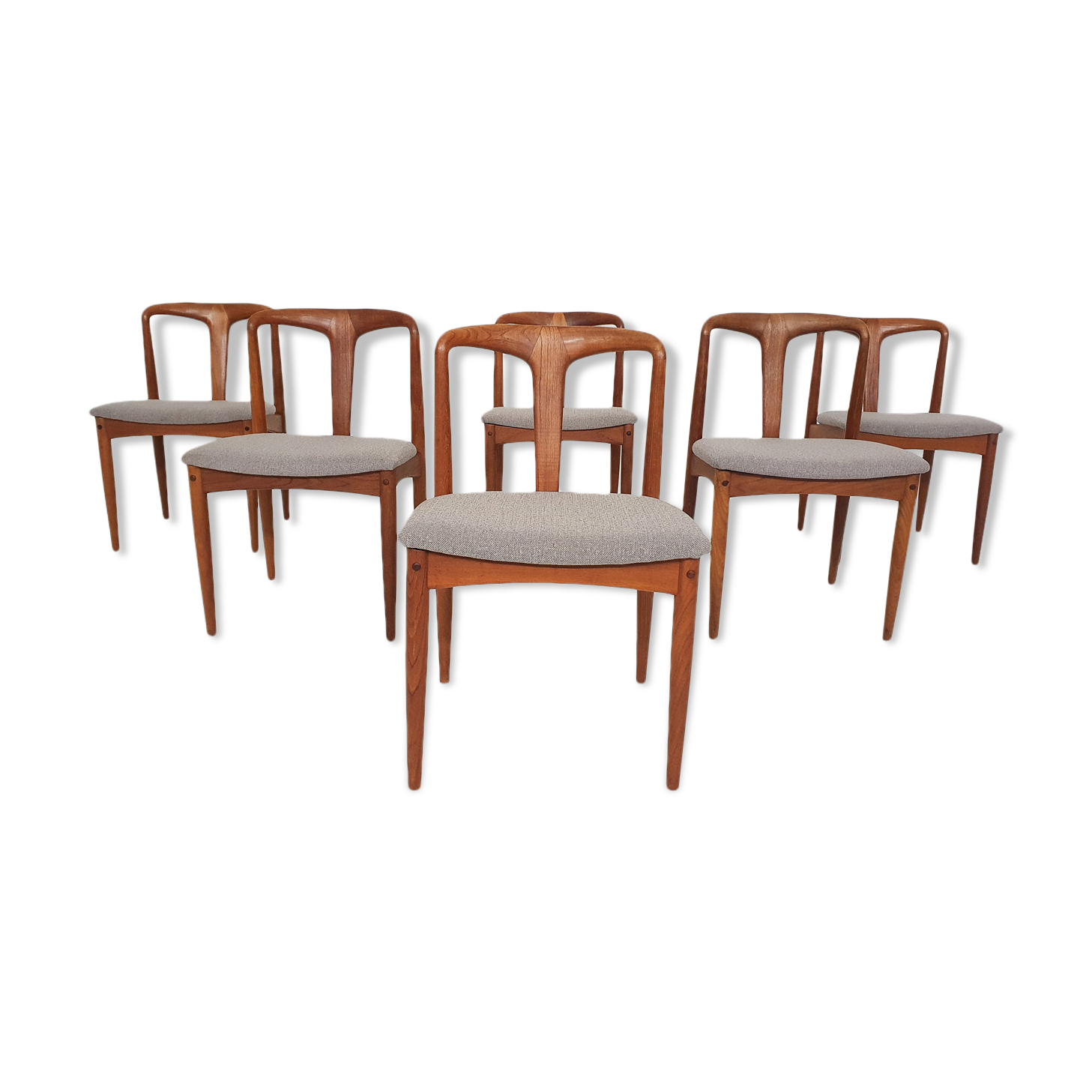 1960s Set of 4 Model Juliane Dine Chairs in Teak by Johannes Andersen